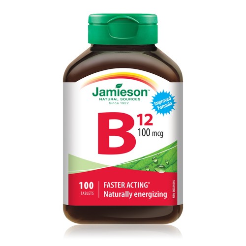 Jamieson Vitamin B12 100 mcg Tablets 100 Count