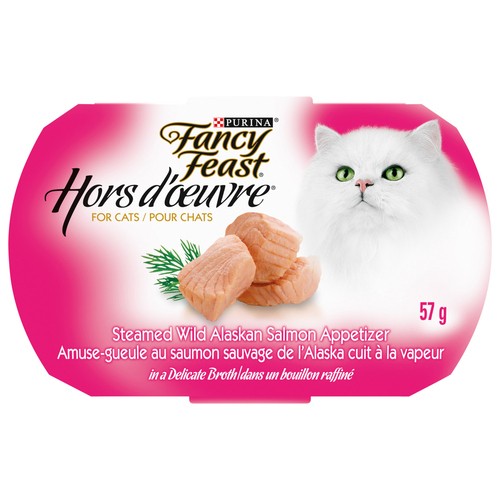 Fancy Feast Hors d'Oeuvre Cat Treats Steamed Wild Alaskan Salmon Appetizer 57 g