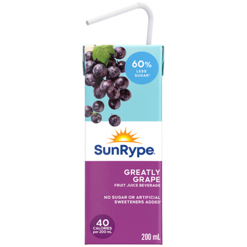 SunRype Juice Greatly Grape Boxes 5 x 200 ml