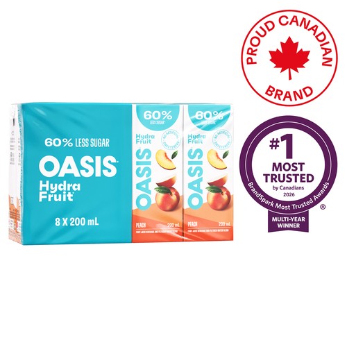 Oasis Hydrafruit Juice Boxes Peach 8 x 200 ml
