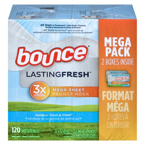 Bounce Lasting Freshness Outdoor Fresh & Clean Mega Sheet 120 EA