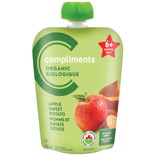 Compliments Organic Baby Food Purée Apple & Sweet Potato 128 ml