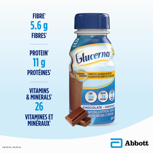 Glucerna Meal Replacement Supplement Chocolate 6 x 237 ml (bottles)