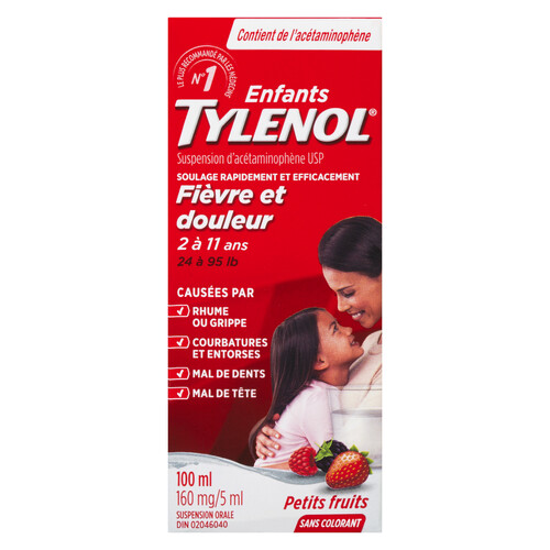 Tylenol Dye-Free Children's Suspension Berry 100 ml