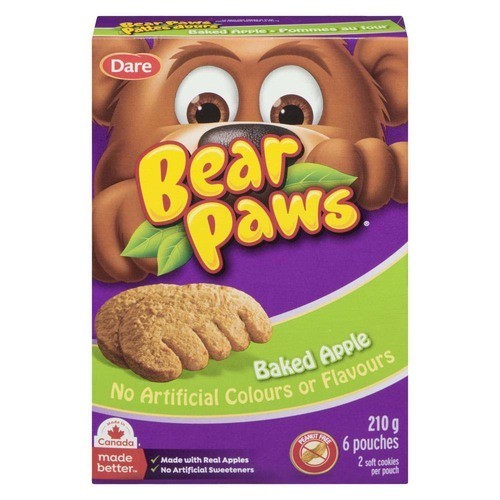 Dare Bear Paws Soft Cookies Baked Apple 6 Pouches 210 g