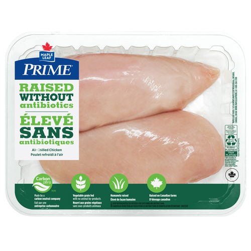 Prime Chicken Breasts Boneless Skinless Raised Without Antibiotics 474 g