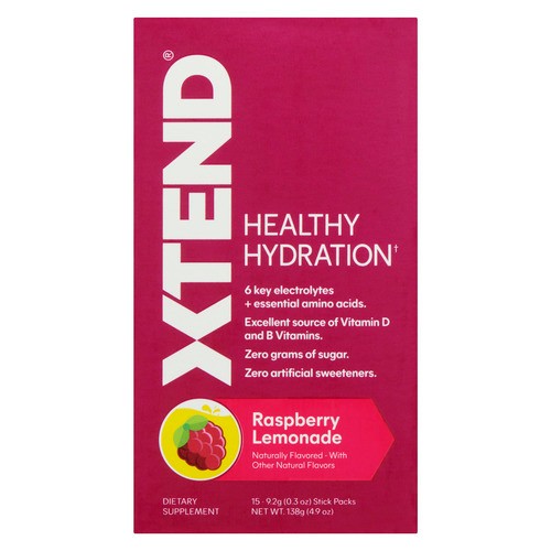 XTEND Healthy Hydration Dietary Supplement Raspberry Lemonade 15 Stick Packs 