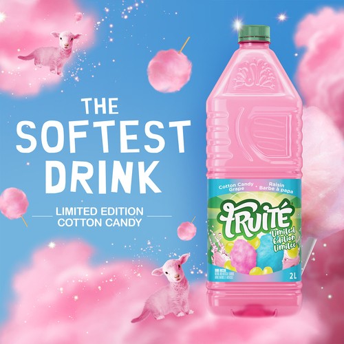 Fruité Drink Limited Edition Cotton Candy Grape 2 L (bottle)