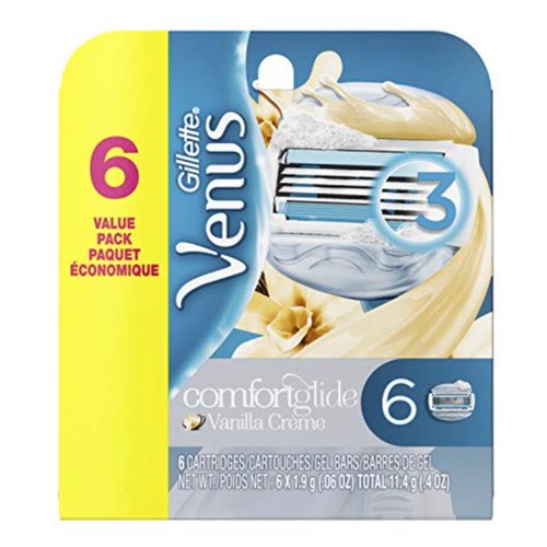 Gillette Venus Comfortglide Razor Blade Refill Vanilla Creme 6 Cartridges 
