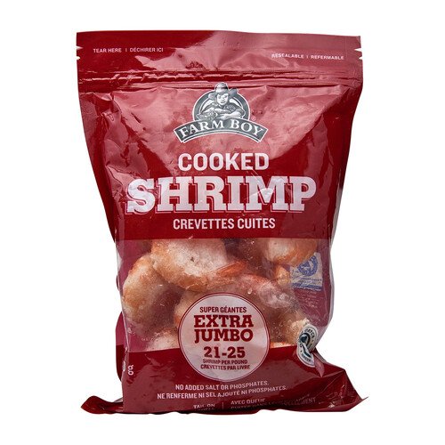 Farm Boy Frozen Cooked Shrimp Extra Jumbo 21-25 Count 340 g