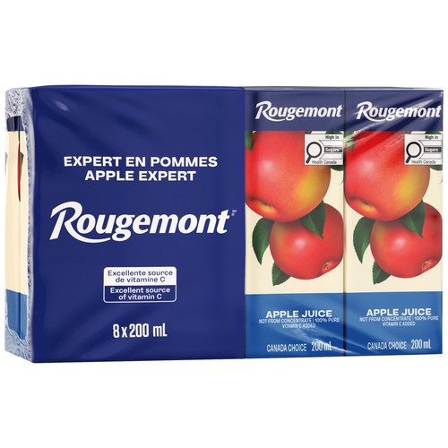 Rougemont Not From Concentrate Apple Juice Boxes 8 x 200 ml