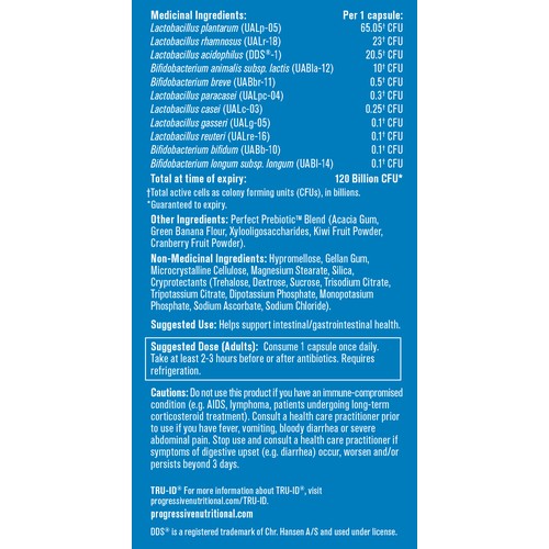 Progressive Vegan Perfect Probiotic 120 Billion CFU Vegetable Capsules 30 Count