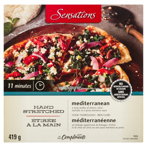 Sensations Frozen Hand Stretched Mediterranean Pizza 419 g
