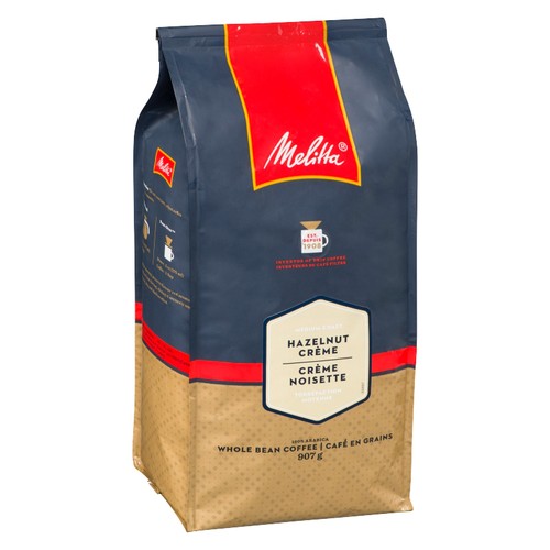 Melitta Whole Bean Coffee Medium Roast Hazelnut Cream 907 g
