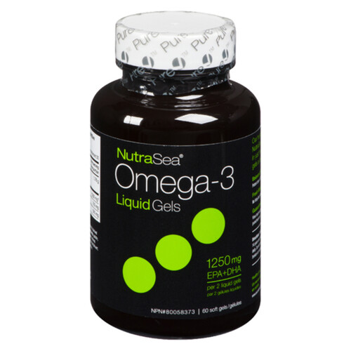 NutraSea Omega-3 Liquid Gels Softgels 60 Count