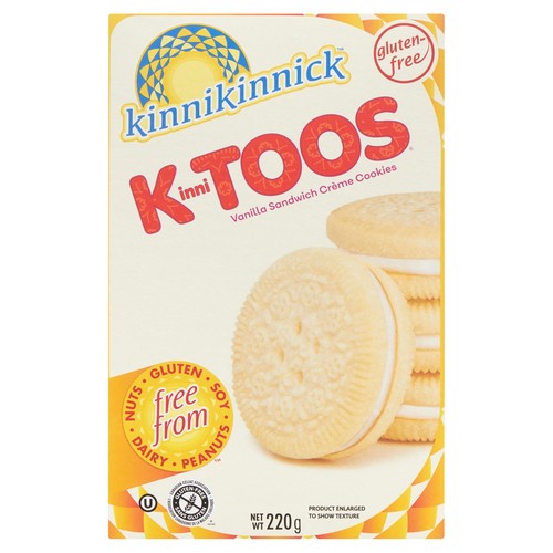 Kinnikinnick KinniToos Gluten-Free Cookies Vanilla Cream 220 g