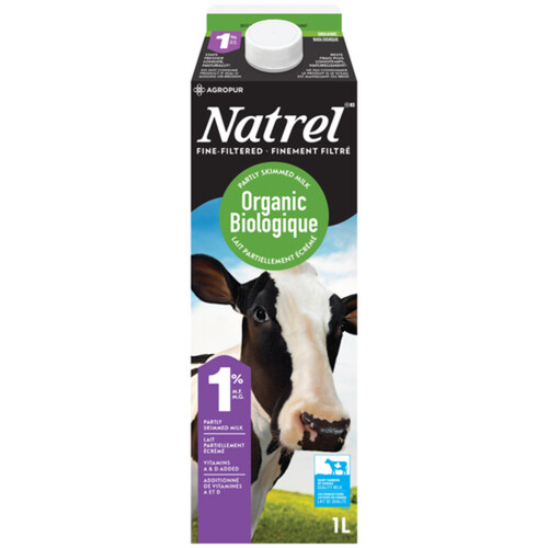 Natrel Organic 1% Milk Partly Skimmed 1 L