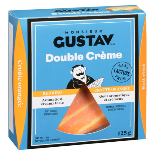 Monsieur Gustav Lactose Free Cheese Double Creme Red Ring 125 g