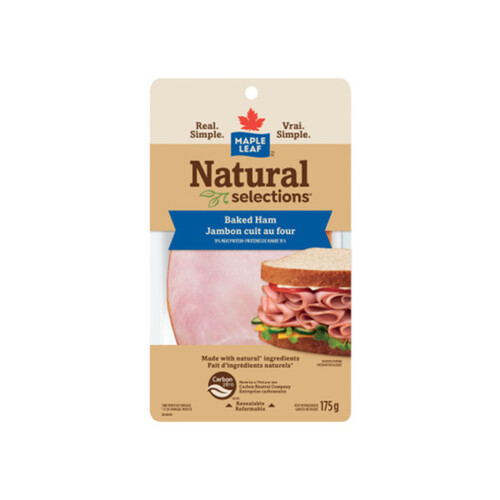 Maple Leaf Natural Selections Sliced Deli Ham Baked 175 g