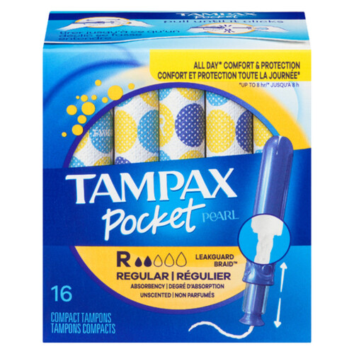 Tampax Pearl Tampons, with LeakGuard Braid, Regular Absorbency