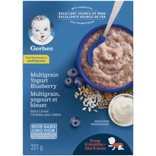 Gerber Stage 3 Baby Cereal Multigrain Yogurt & Blueberry 227 g
