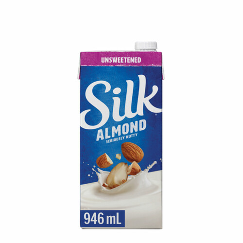 Silk Dairy-Free Unsweetened Almond Milk Alternative Shelf Stable 946 ml