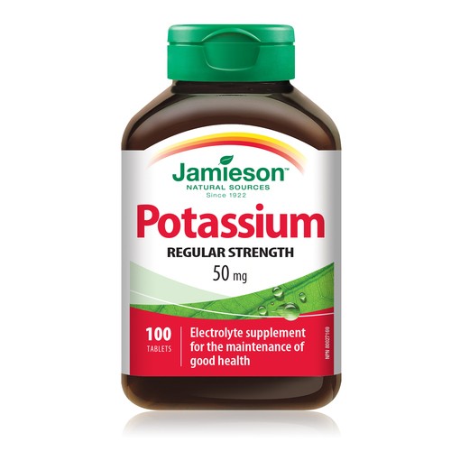 Jamieson Potassium 50 mg Tablets 100 Count