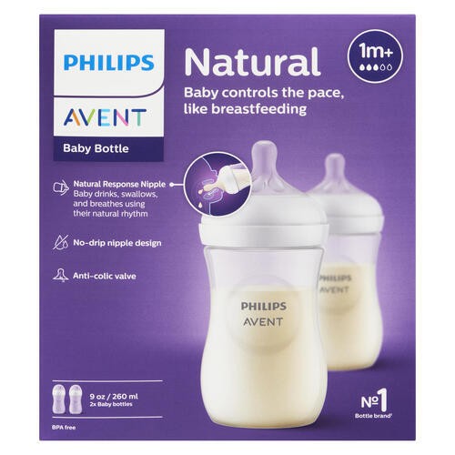 Philips Avent Baby Bottle Natural Response 260 ml 1m+ 2 ea
