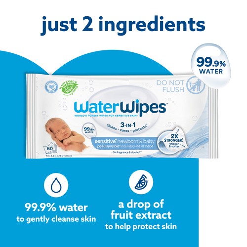 Water Wipes Biodegradable Baby Wipes 60 Count