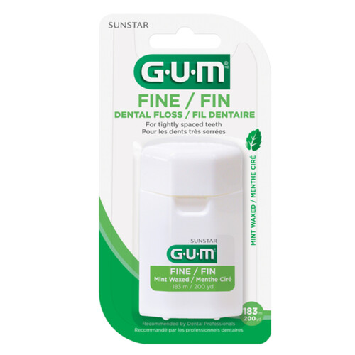 GUM Fine Waxed Dental Floss Mint 183 m