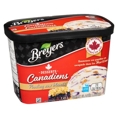 Breyers Canadian Desserts Blueberry gunt Light Ice Cream Locally Inspired 1.41 L
