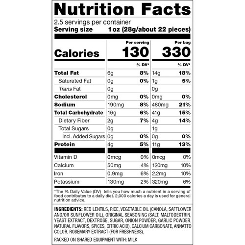 Harvest Snaps Baked Veggie Snack Crunchy Loops Original 71 g