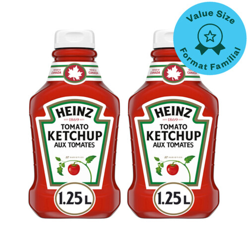 Heinz Tomato Ketchup Value Size 2 x 1.25 L