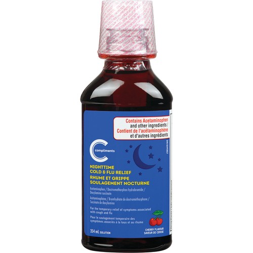 Compliments Night Cold Flu Relief Cherry 354 ml