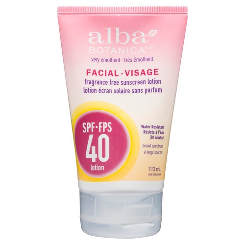 Alba Botanica Facial Sunscreen Lotion SPF 40 Fragrance Free 113 ml