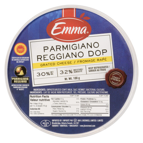 Emma Grated Cheese Parmigiano Reggiano 100 g