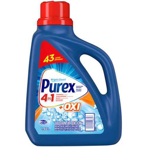 Purex Liquid Laundry Detergent 4in1 + OXI 43 Loads 1.92 L