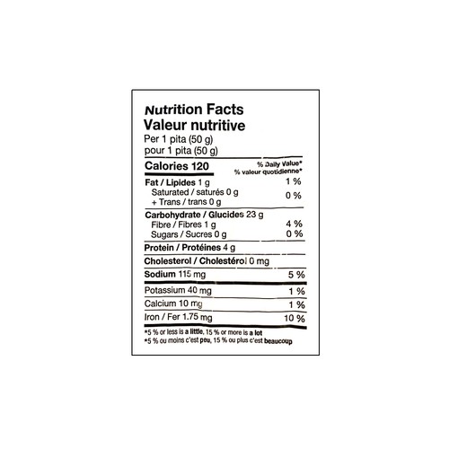 Compliments Pita Bread White 250 g (frozen)