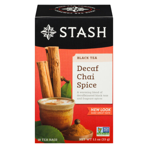 Stash Caffeine-Free Black Tea Decaf Chai Spice 18 Tea Bags