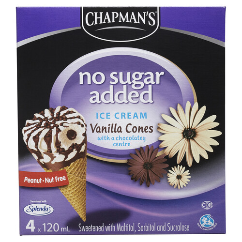 Chapman's No Sugar Added Ice Cream Cones Vanilla 480 ml