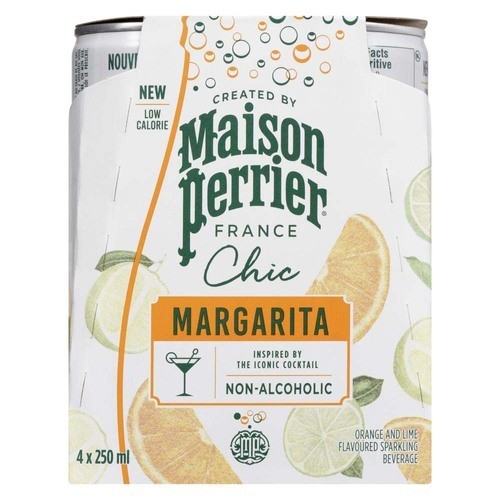 Maison Perrier Chic Sparkling Beverage Margarita Orange And Lime 4 x 250 ml (cans)