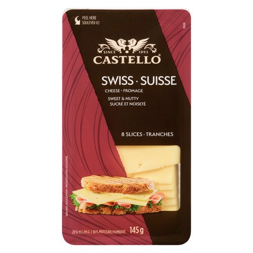 Castello Sliced Cheese Swiss 8 Slices 145 g