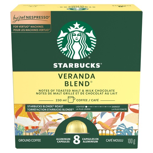 Starbucks Nespresso Coffee Pods Vertuo Veranda Blend 8 Capsules 100 g