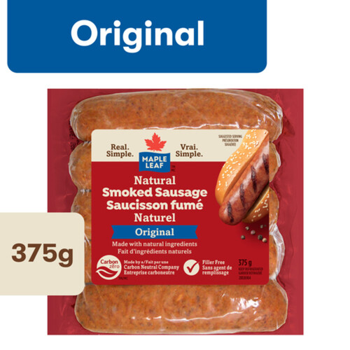 Maple Leaf Natural Smoked Sausage Original 375 g