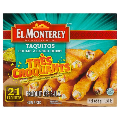 El Monterey Chicken Southwest Extra Crunchy Taquito 686 g (frozen)