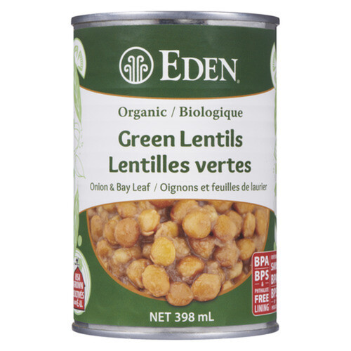 Eden Organic Green Lentils Onion And Bay Leaf 398 ml