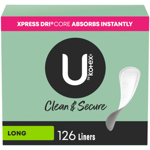 U by Kotex Clean & Secure Liners Long 126 Count