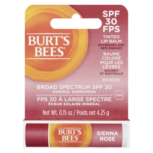 Burt's Bees Lip Balm SPF30 Tinted Sienna Rose 4.25 g