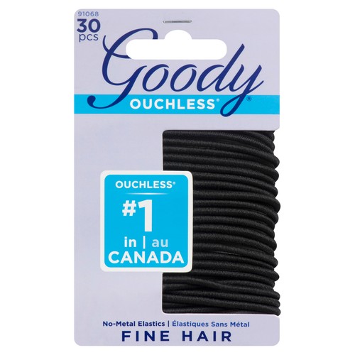 Goody Ouchless Elastics Black 30 EA