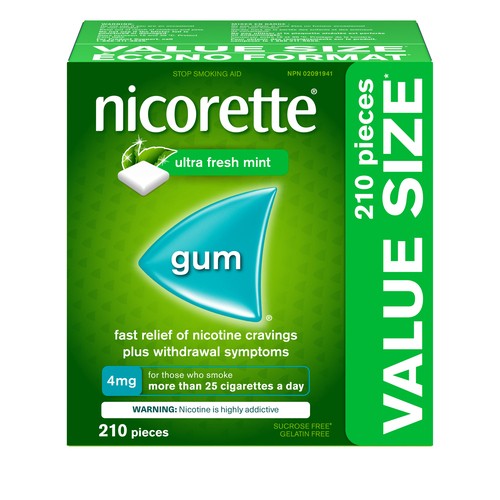 Nicorette Nicotine Gum Ultra Fresh Mint 4 mg 210 Count